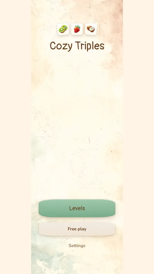 Cozy Triples home screen